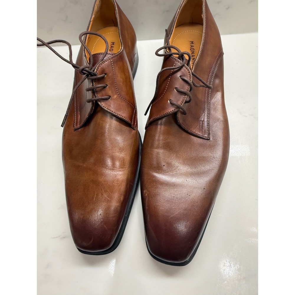 Magnanni Mens Brown Leather Derby Dress Shoes Spain 25766 Size 11 US 44 EU - Picture 5 of 5